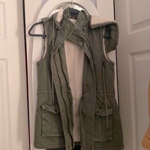 Market and spruce, hooded utility vest